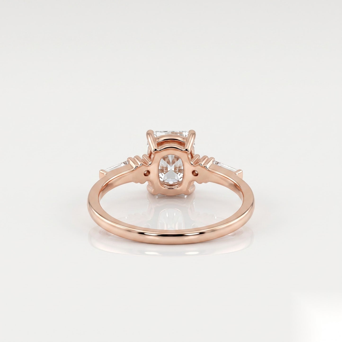 1.5 CT Radiant Five Stone Moissanite Engagement Ring