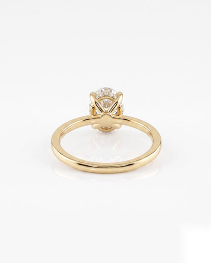 1.5 CT Oval Solitaire Moissanite Engagement Ring