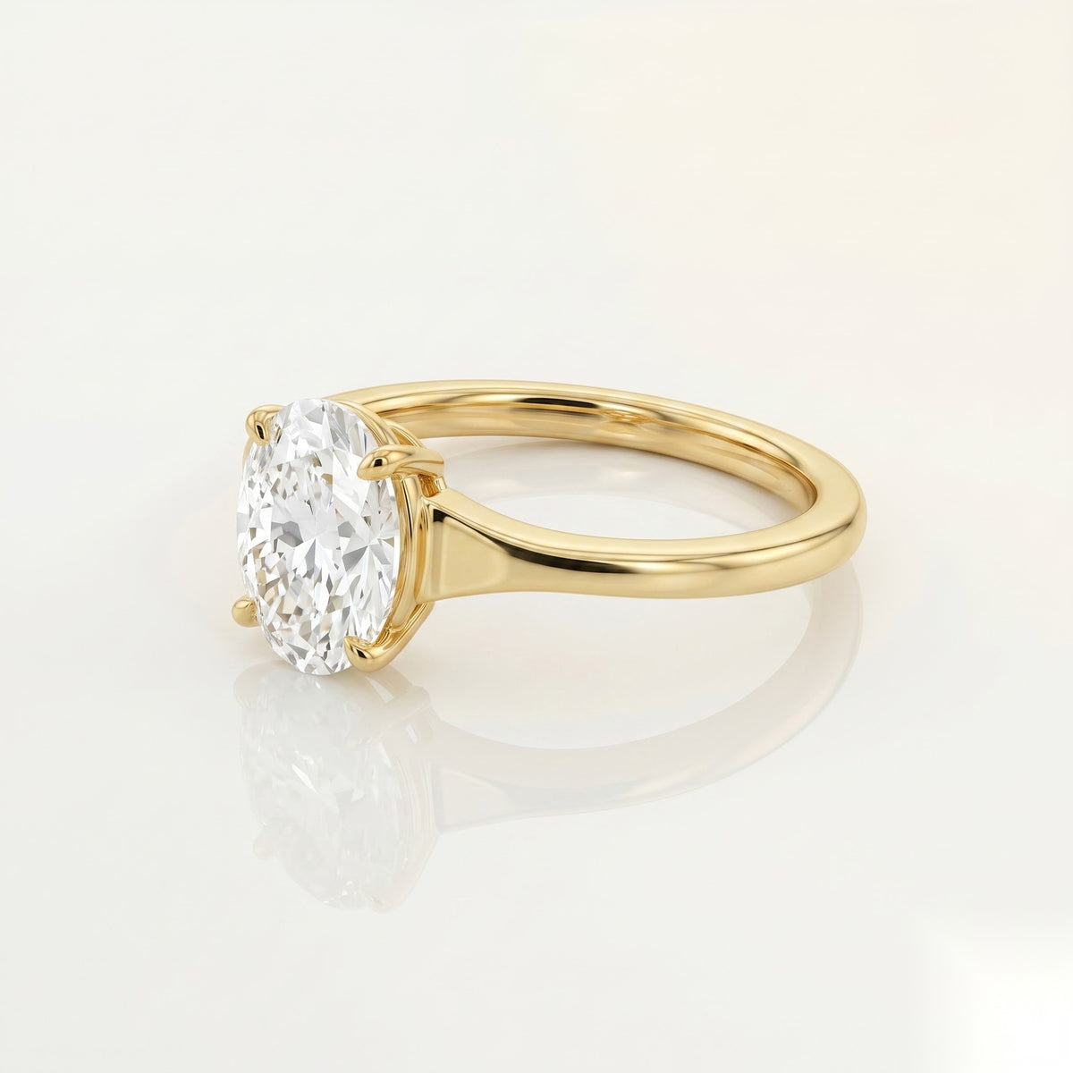 0.5 CT Oval Solitaire Moissanite Engagement Ring