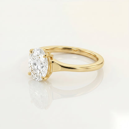 0.5 CT Oval Solitaire Moissanite Engagement Ring