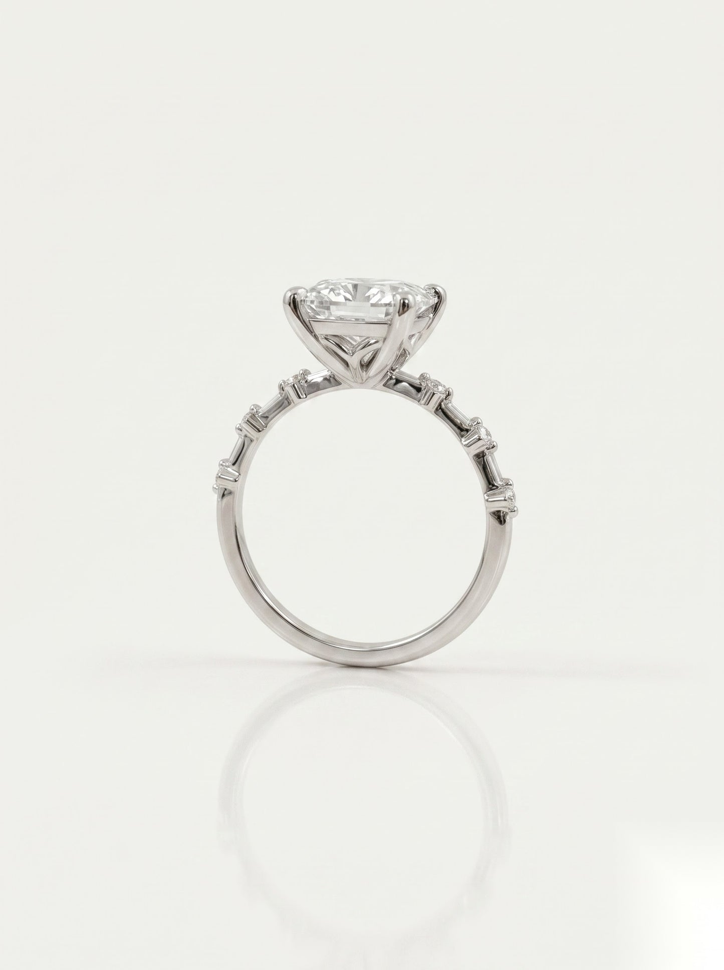2 CT Princess Dainty Pave Moissanite Engagement Ring