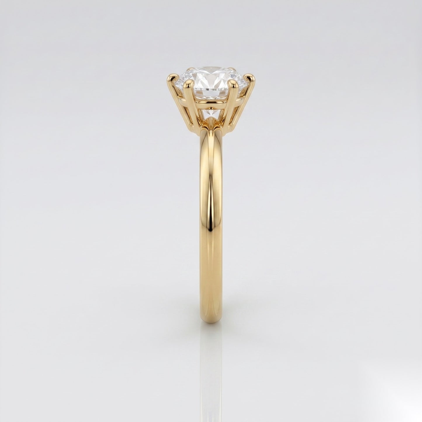 1.5 CT Round Solitaire Moissanite Engagement Ring