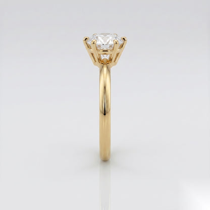1.5 CT Round Solitaire Moissanite Engagement Ring