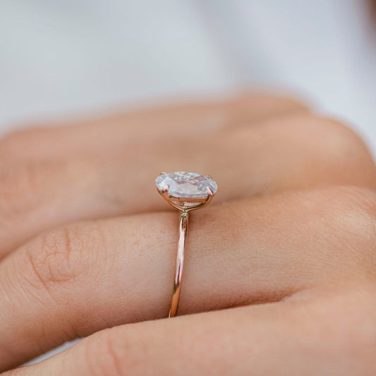1.85 CT Oval Solitaire Moissanite Engagement Ring