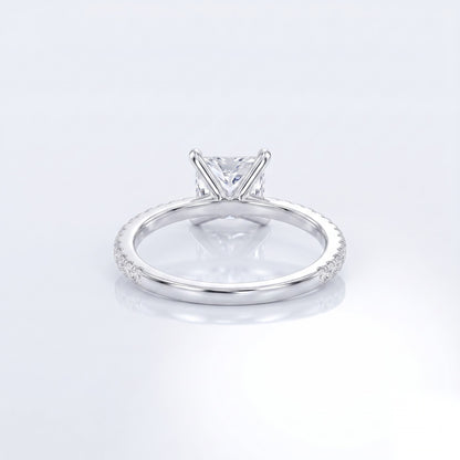 1 CT Princess Pave Moissanite Engagement Ring