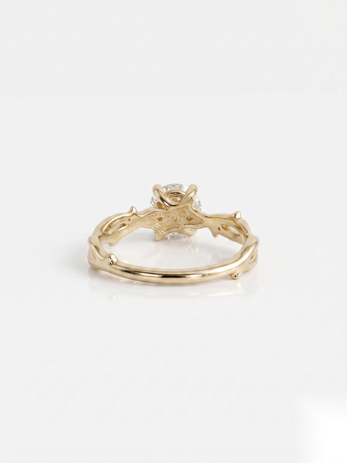 1 CT Round Dainty Pave Moissanite Engagement Ring