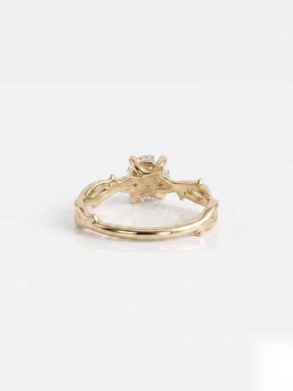 1 CT Round Dainty Pave Moissanite Engagement Ring
