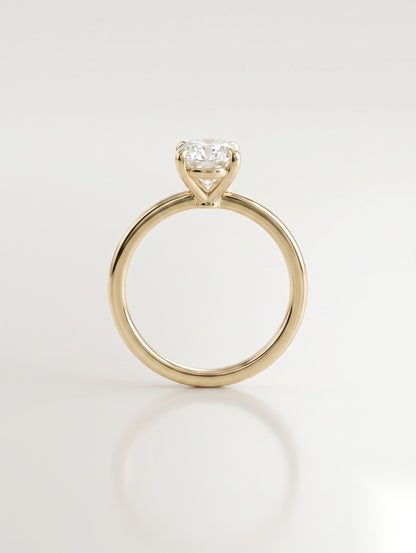 1.25 CT Oval Solitaire Moissanite Engagement Ring