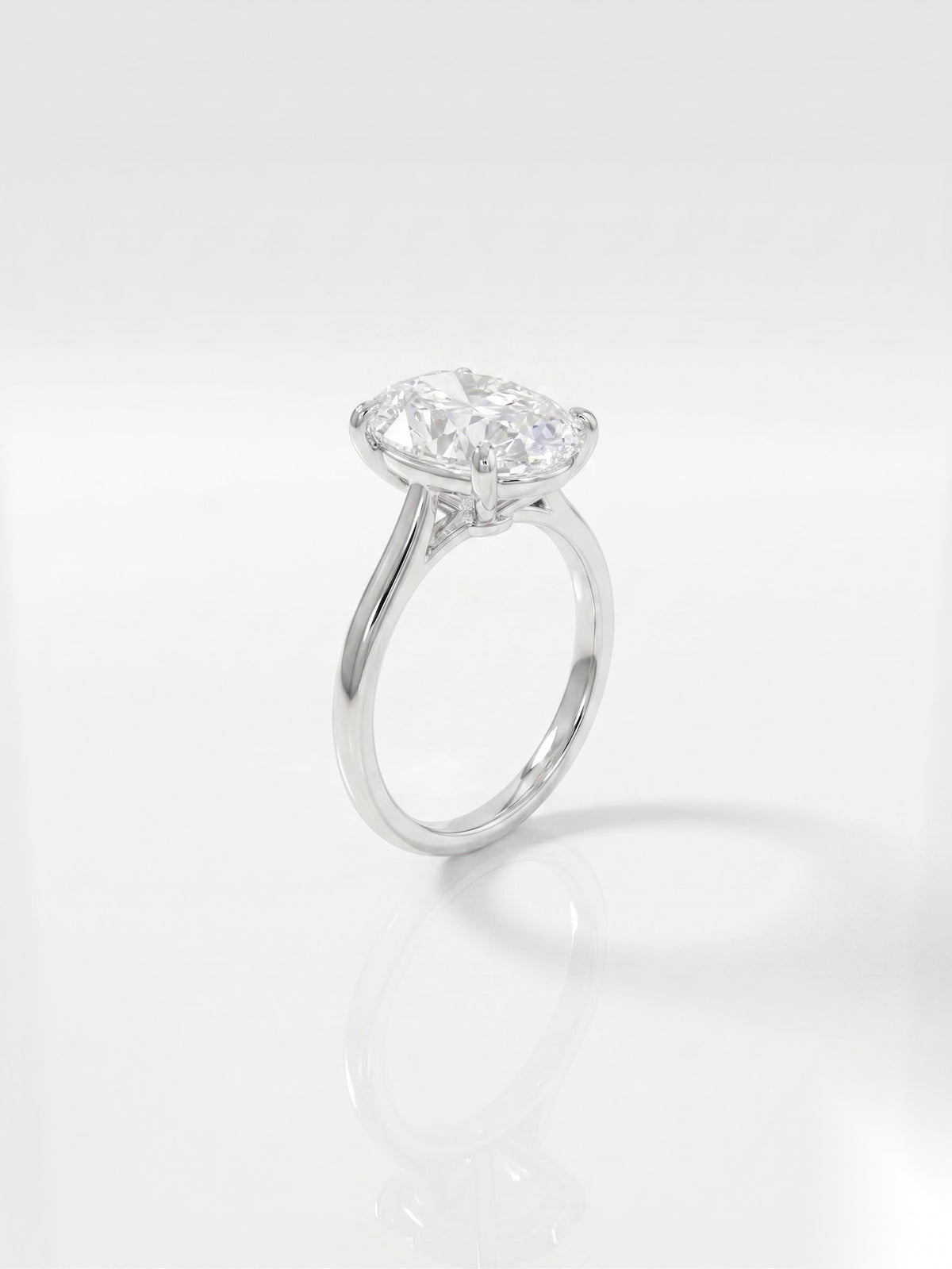 2.5 CT Oval Solitaire Moissanite Engagement Ring