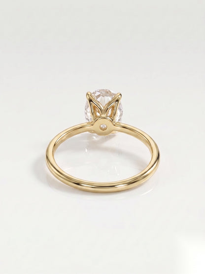 2 CT Oval Solitaire Moissanite Engagement Ring