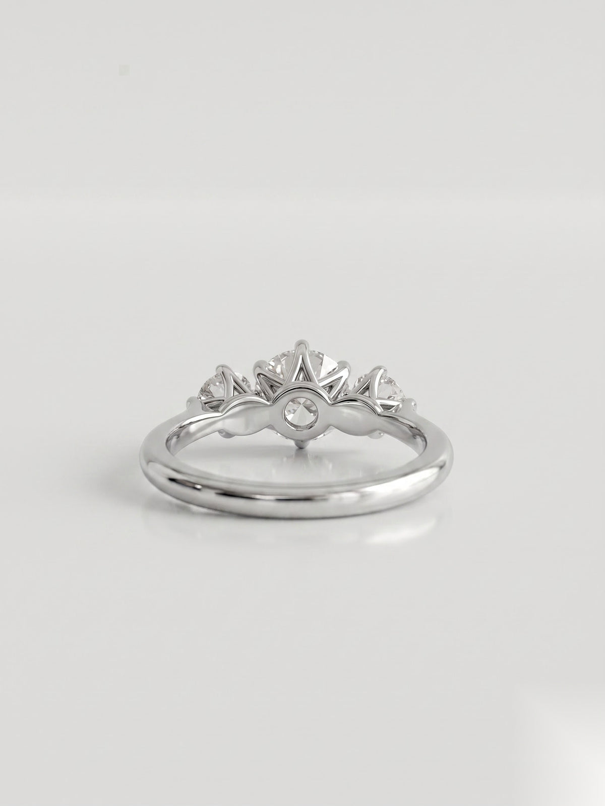 1 CT Round Three Stone Moissanite Engagement Ring
