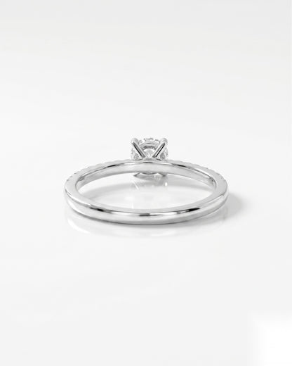 0.5 CT Round Pave Moissanite Engagement Ring