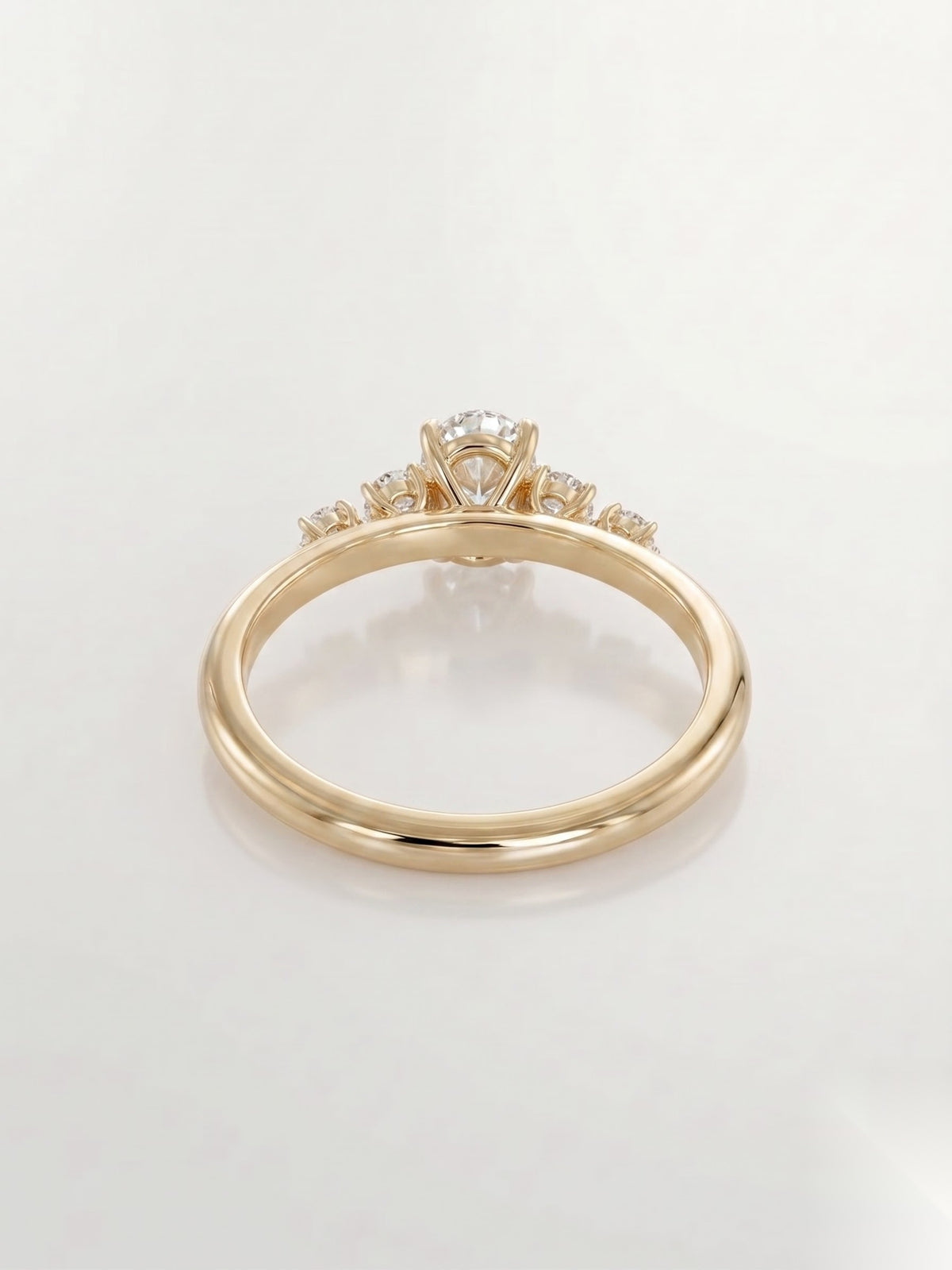 0.75 CT Oval Dainty Pave Moissanite Engagement Ring