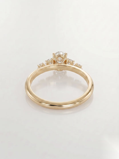 0.75 CT Oval Dainty Pave Moissanite Engagement Ring