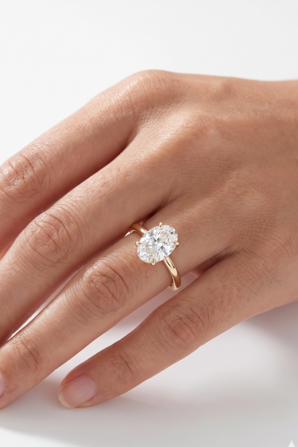 2 CT Oval Solitaire Moissanite Engagement Ring