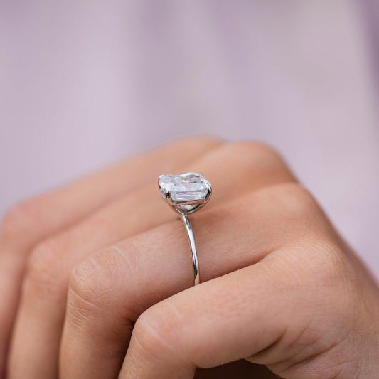 4.5 CT Cushion Solitaire Moissanite Engagement Ring