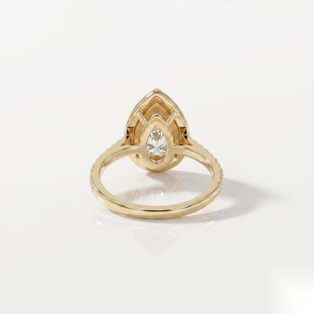 3 CT Pear Halo & Pave Moissanite Engagement Ring