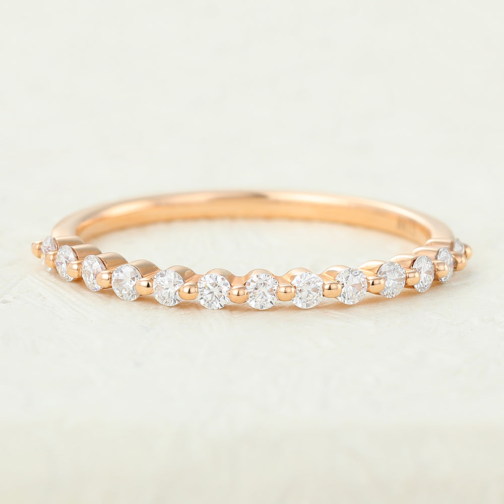 0.31 TCW Round Half Eternity Moissanite Wedding Band