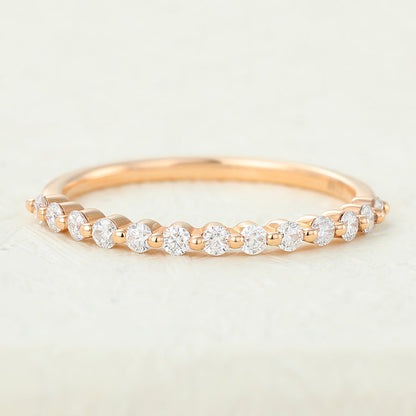 0.31 TCW Round Half Eternity Moissanite Wedding Band