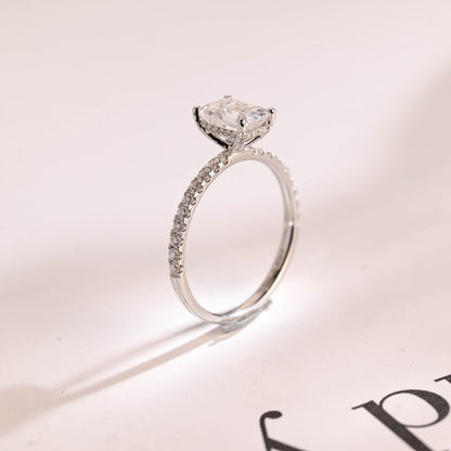 2.0 CT Emerald Pave Moissanite Engagement Ring