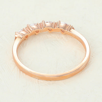 0.33 TCW Pear & Round Half Eternity Moissanite Wedding Band