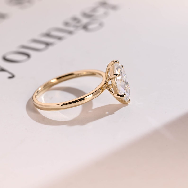 2.0 CT Marquise Solitaire Moissanite Engagement Ring