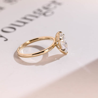 2.0 CT Marquise Solitaire Moissanite Engagement Ring