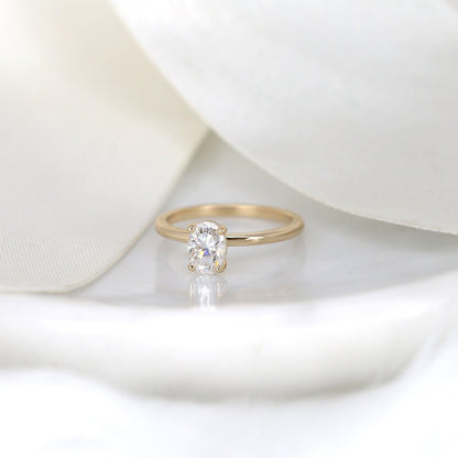 0.90 CT Oval Solitaire Moissanite Engagement Ring