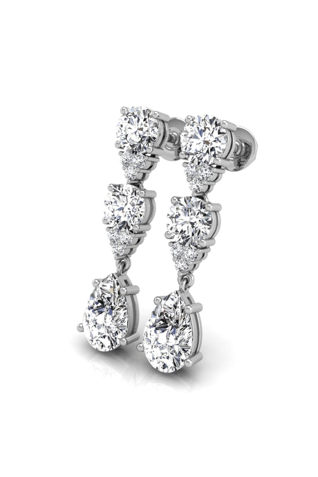 5 TCW Pear Cut Drop Moissanite Earrings