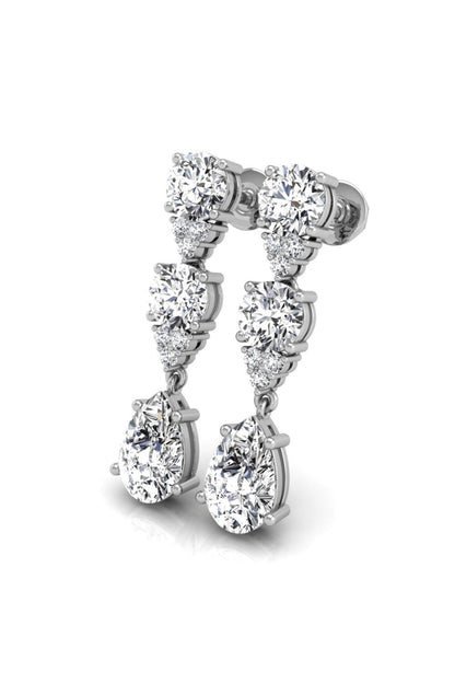 5 TCW Pear Cut Drop Moissanite Earrings