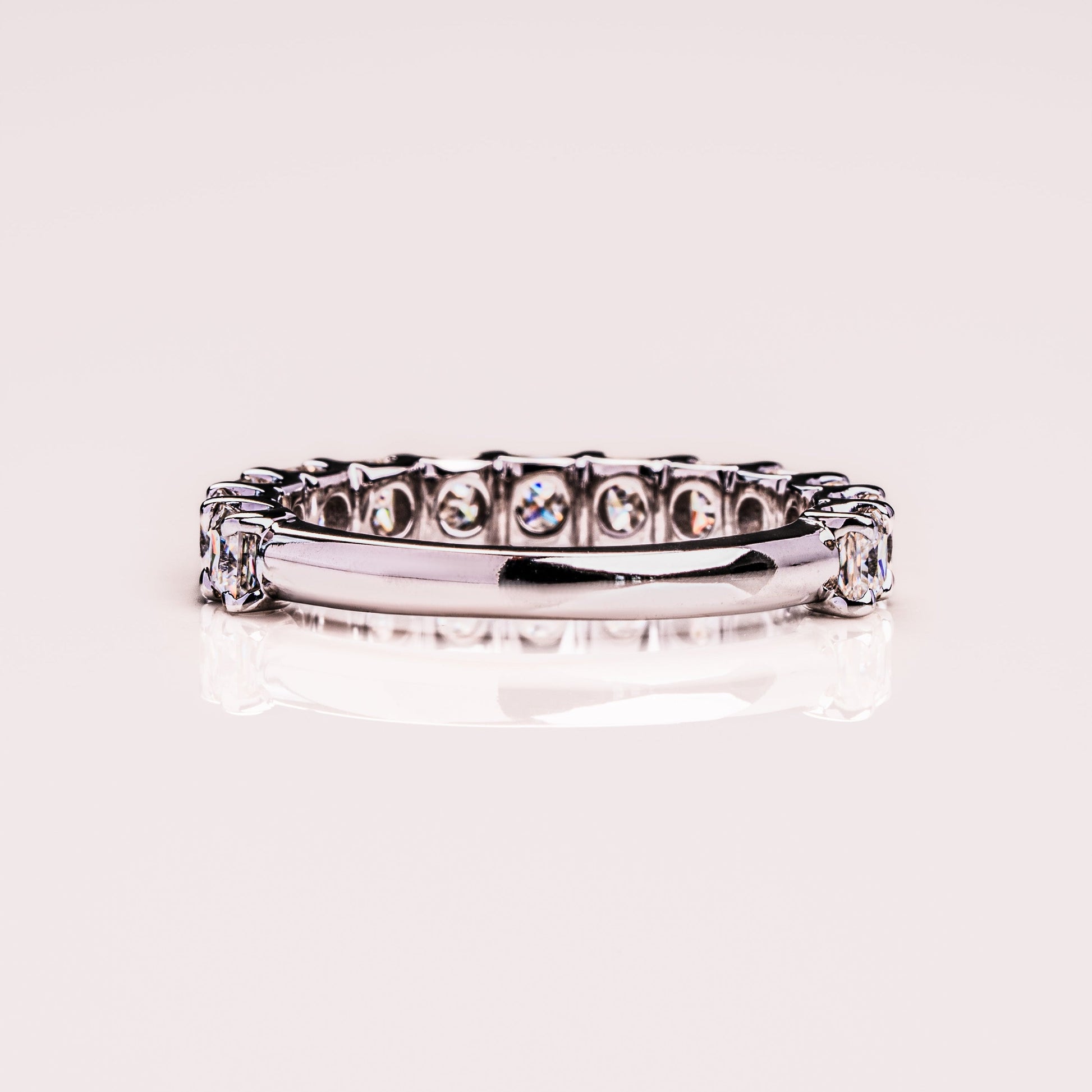 2.8 TCW Princess Half Eternity Moissanite Wedding Band