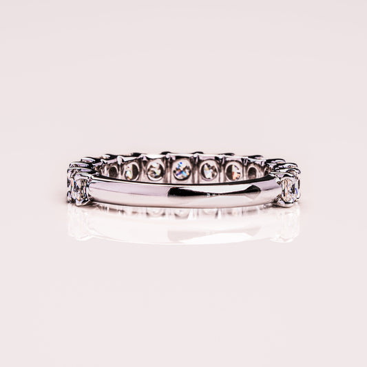 2.8 TCW Princess Half Eternity Moissanite Wedding Band