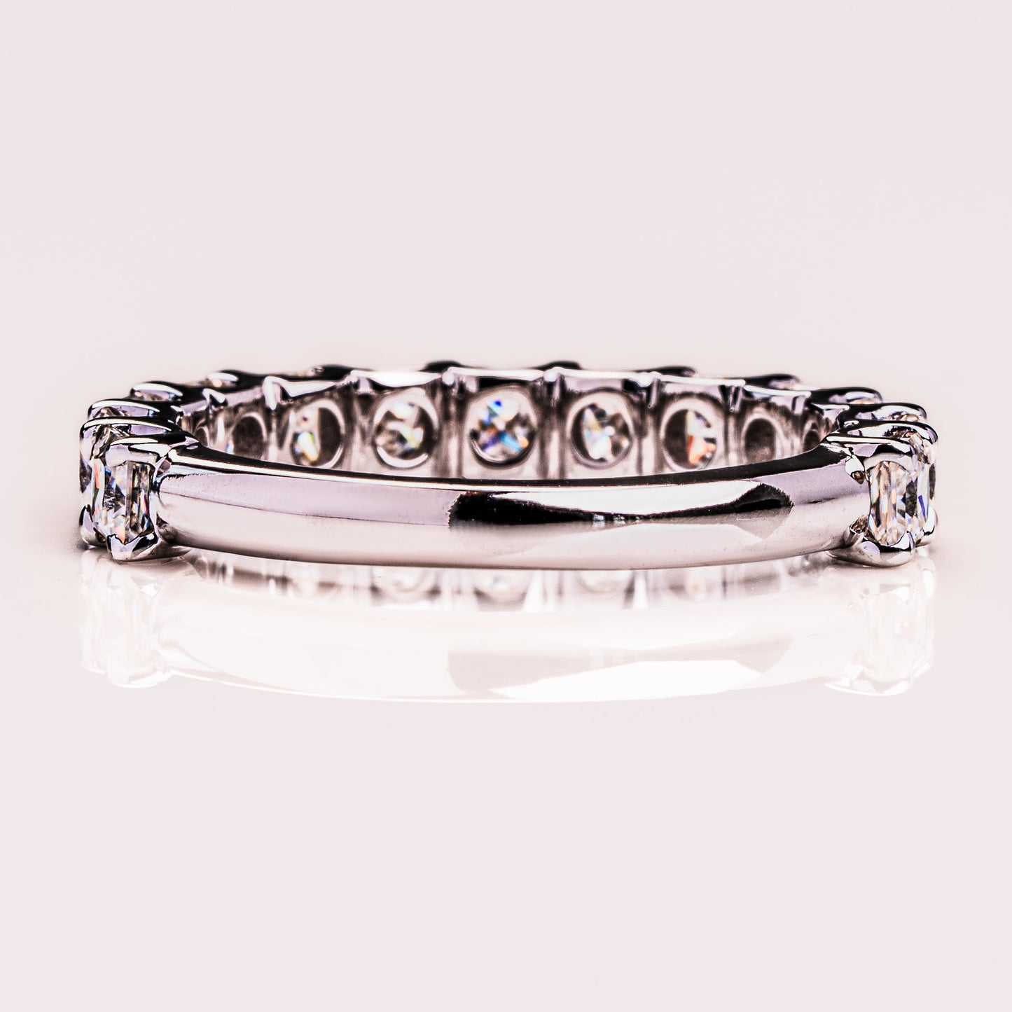 2.8 TCW Princess Half Eternity Moissanite Wedding Band
