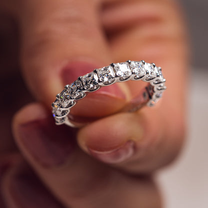 2.8 TCW Princess Half Eternity Moissanite Wedding Band