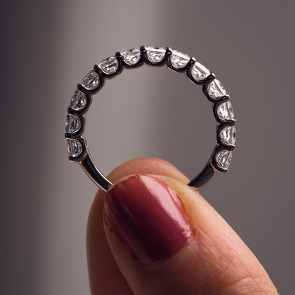 2.8 TCW Princess Half Eternity Moissanite Wedding Band