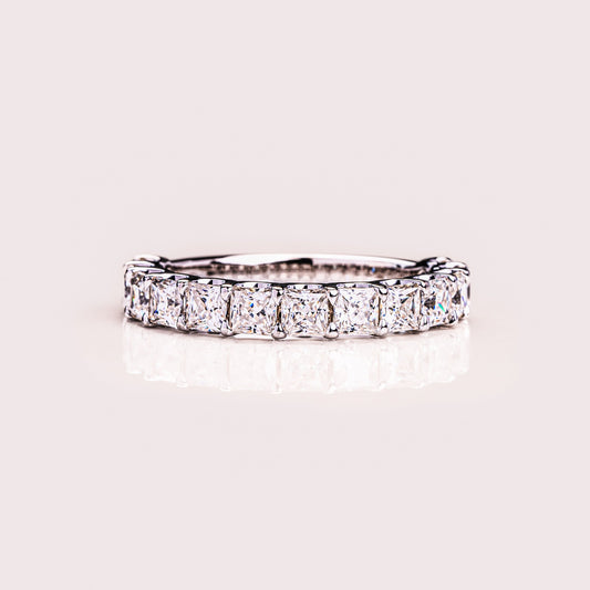 2.8 TCW Princess Half Eternity Moissanite Wedding Band