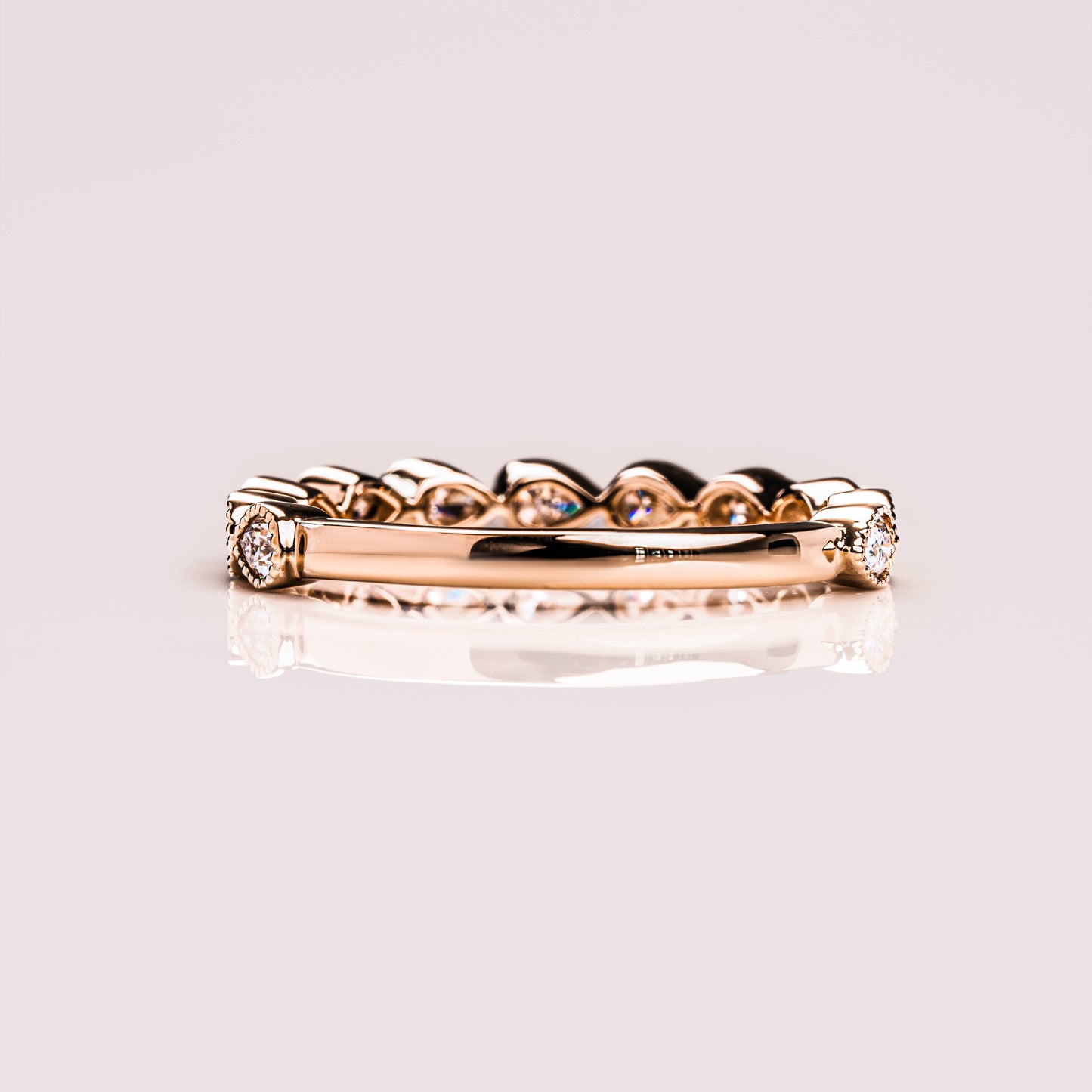 0.8 TCW Pear Milgrain Moissanite Wedding Band