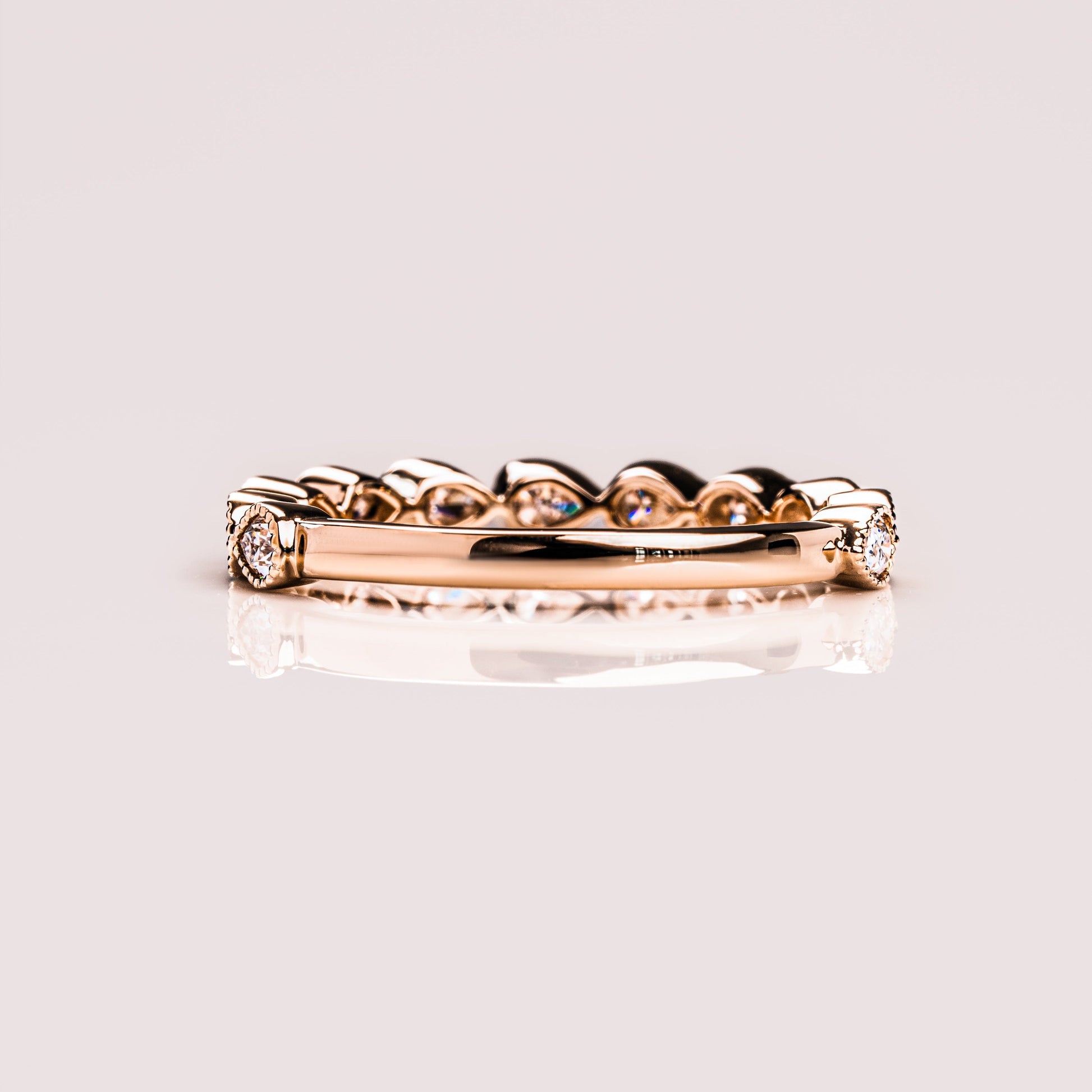 0.8 TCW Pear Milgrain Moissanite Wedding Band
