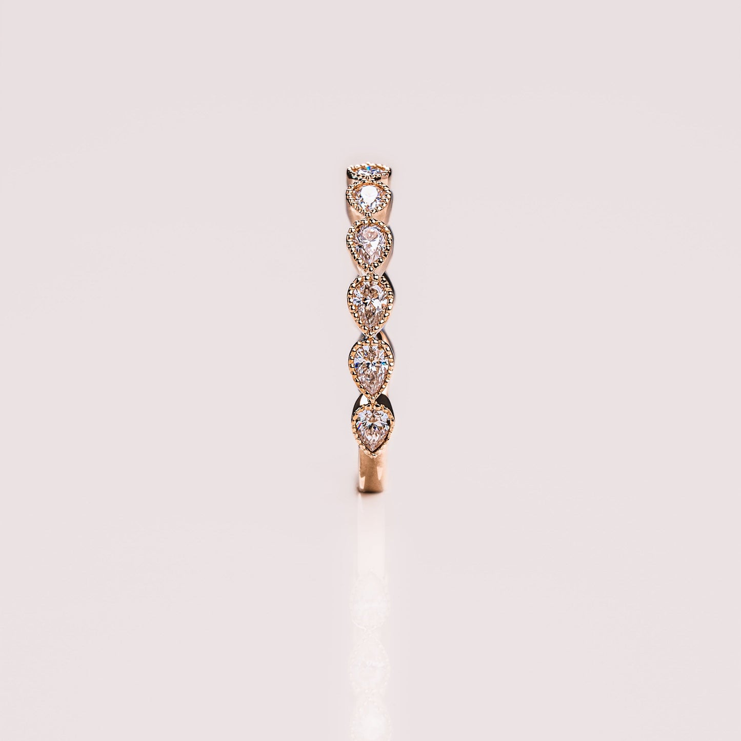 0.8 TCW Pear Milgrain Moissanite Wedding Band