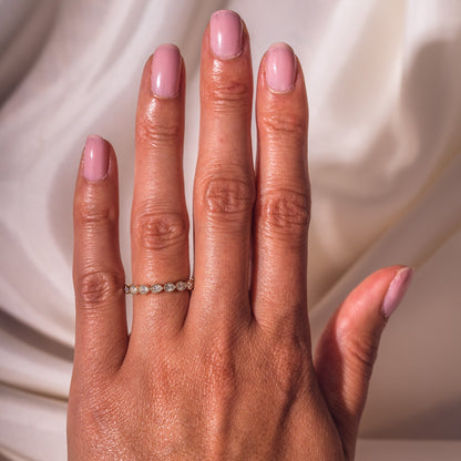 0.8 TCW Pear Milgrain Moissanite Wedding Band