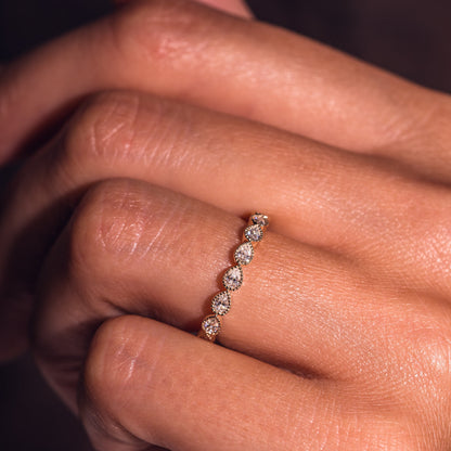 0.8 TCW Pear Milgrain Moissanite Wedding Band