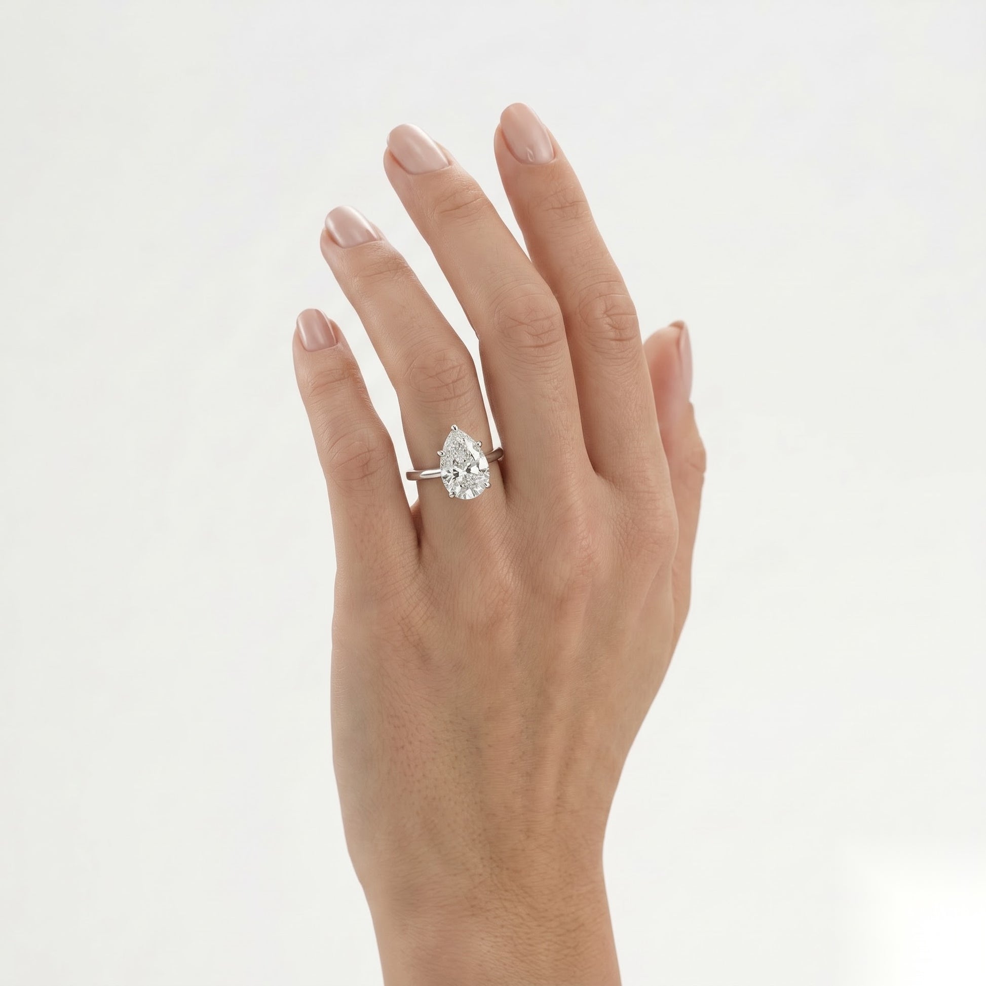 1.5 CT Pear Pave Moissanite Engagement Ring