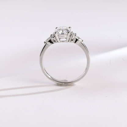 2.0 CT Oval Cluster Moissanite Engagement Ring