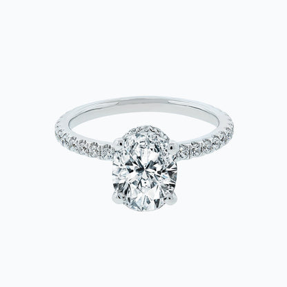 2.50 CT Oval Pave Moissanite Engagement Ring
