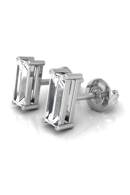 0.53 TCW Baguette Cut Stud Moissanite Earrings