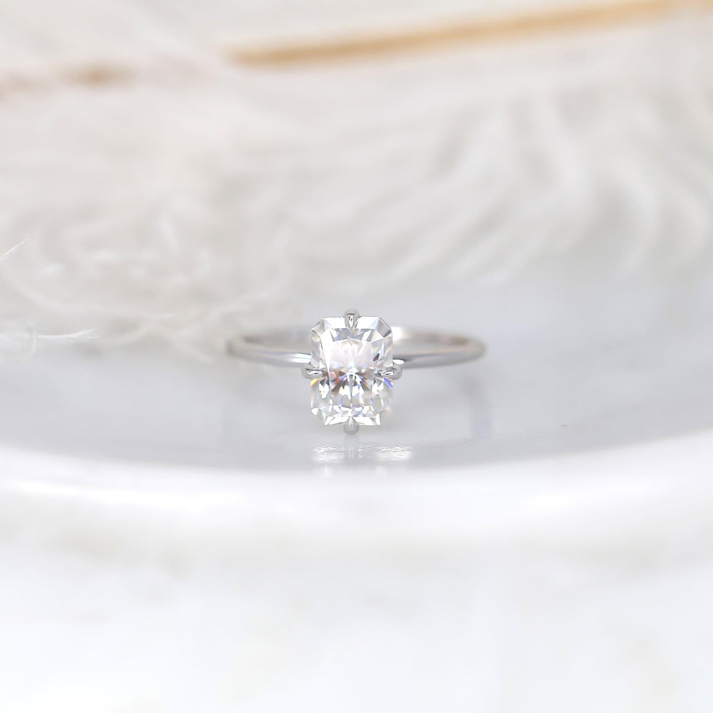 1.75 CT Radiant Solitaire Moissanite Engagement Ring