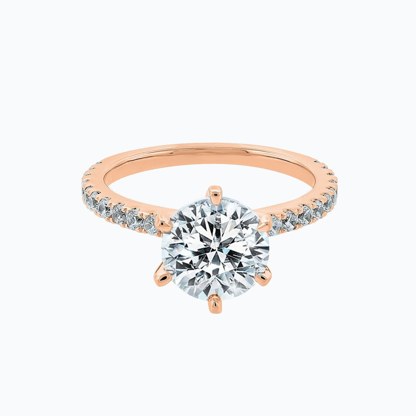 2 CT Round Halo & Pave Moissanite Engagement Ring