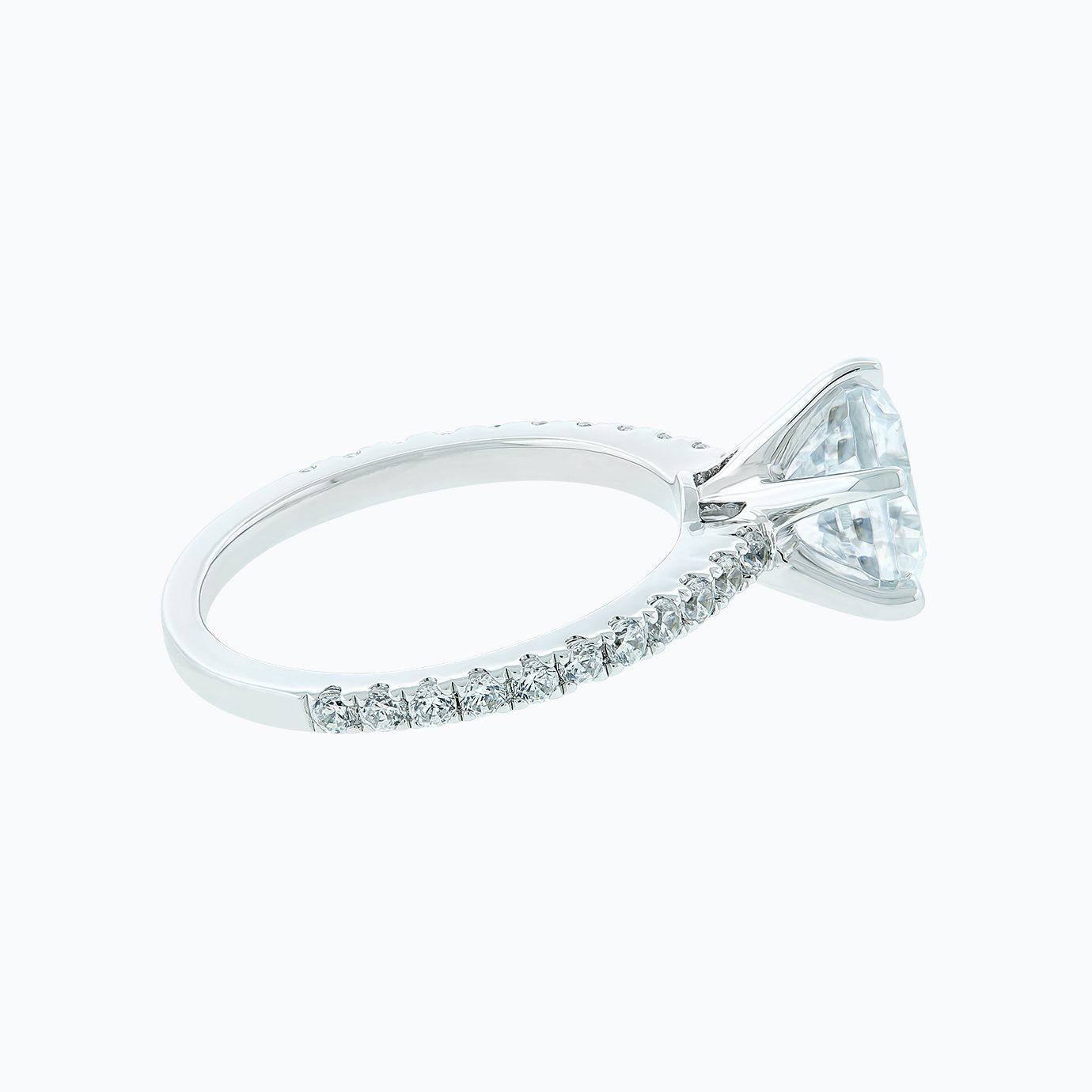 2 CT Round Halo & Pave Moissanite Engagement Ring