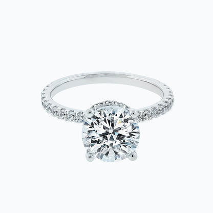 2 CT Round Pave Moissanite Engagement Ring