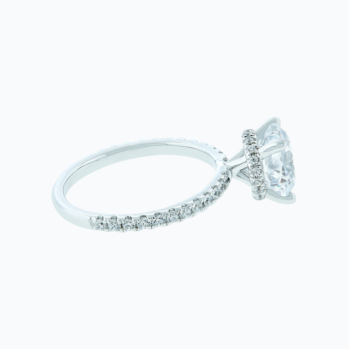 2 CT Round Pave Moissanite Engagement Ring
